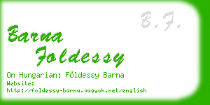 barna foldessy business card